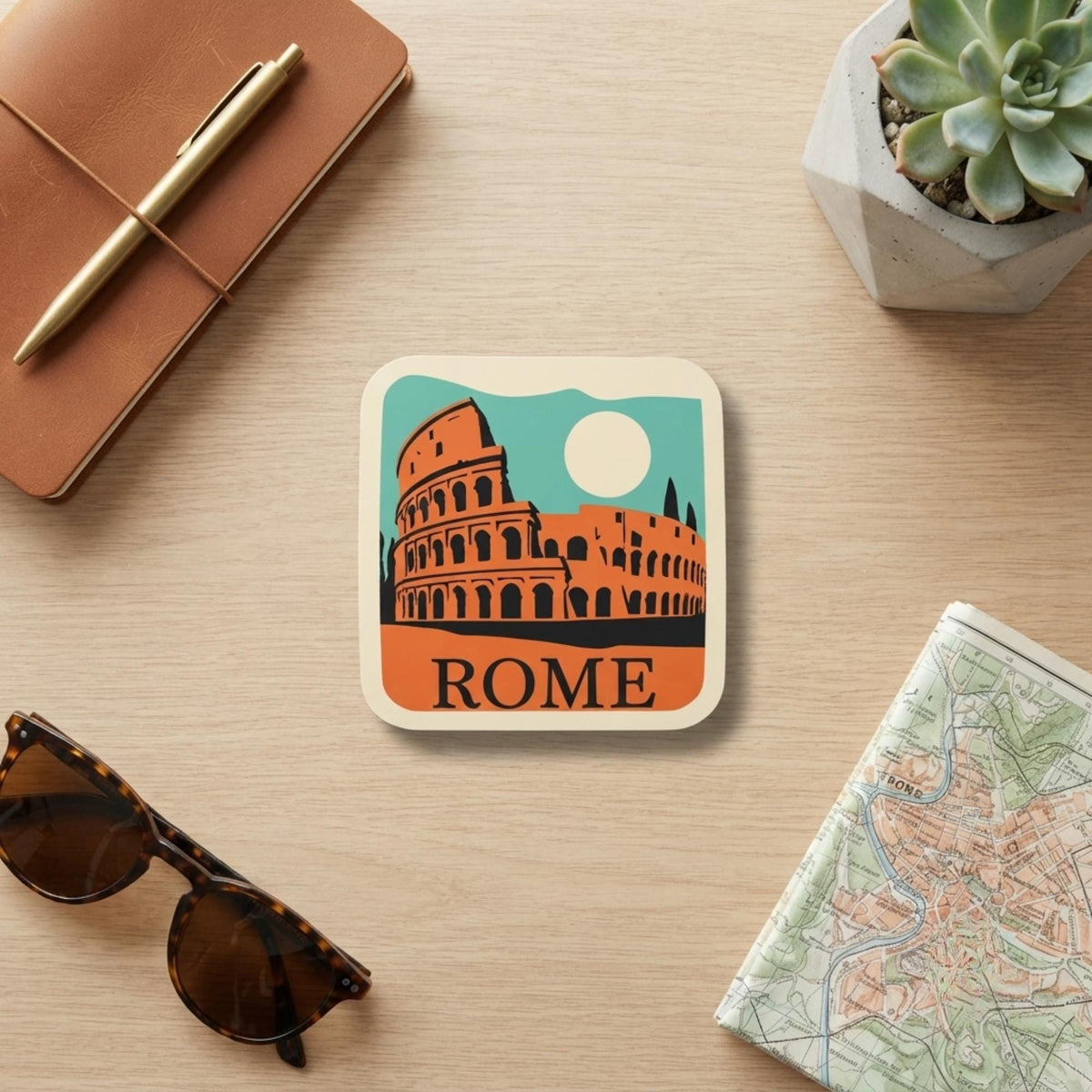 Rome Vinyl Sticker – Colosseum Waterproof Souvenir Travel Gift