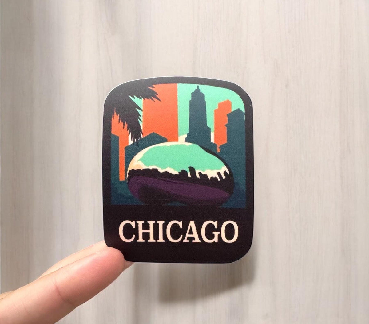 Chicago Travel Sticker – Waterproof Vinyl Sticker Souvenir