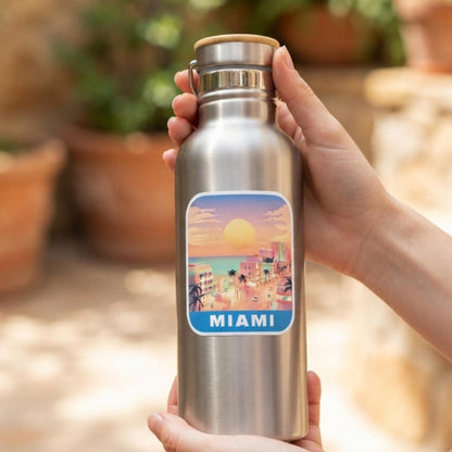 Miami Beach Sticker – Waterproof Vinyl Travel Souvenir