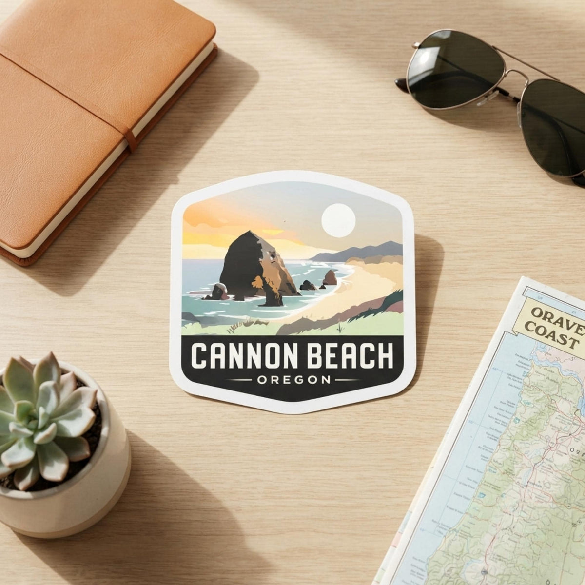 Cannon Beach Oregon Sticker – Waterproof Vinyl Travel Souvenir