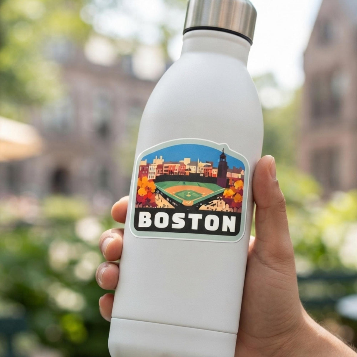 Boston Travel Sticker – Fenway Park Souvenir, Waterproof Vinyl