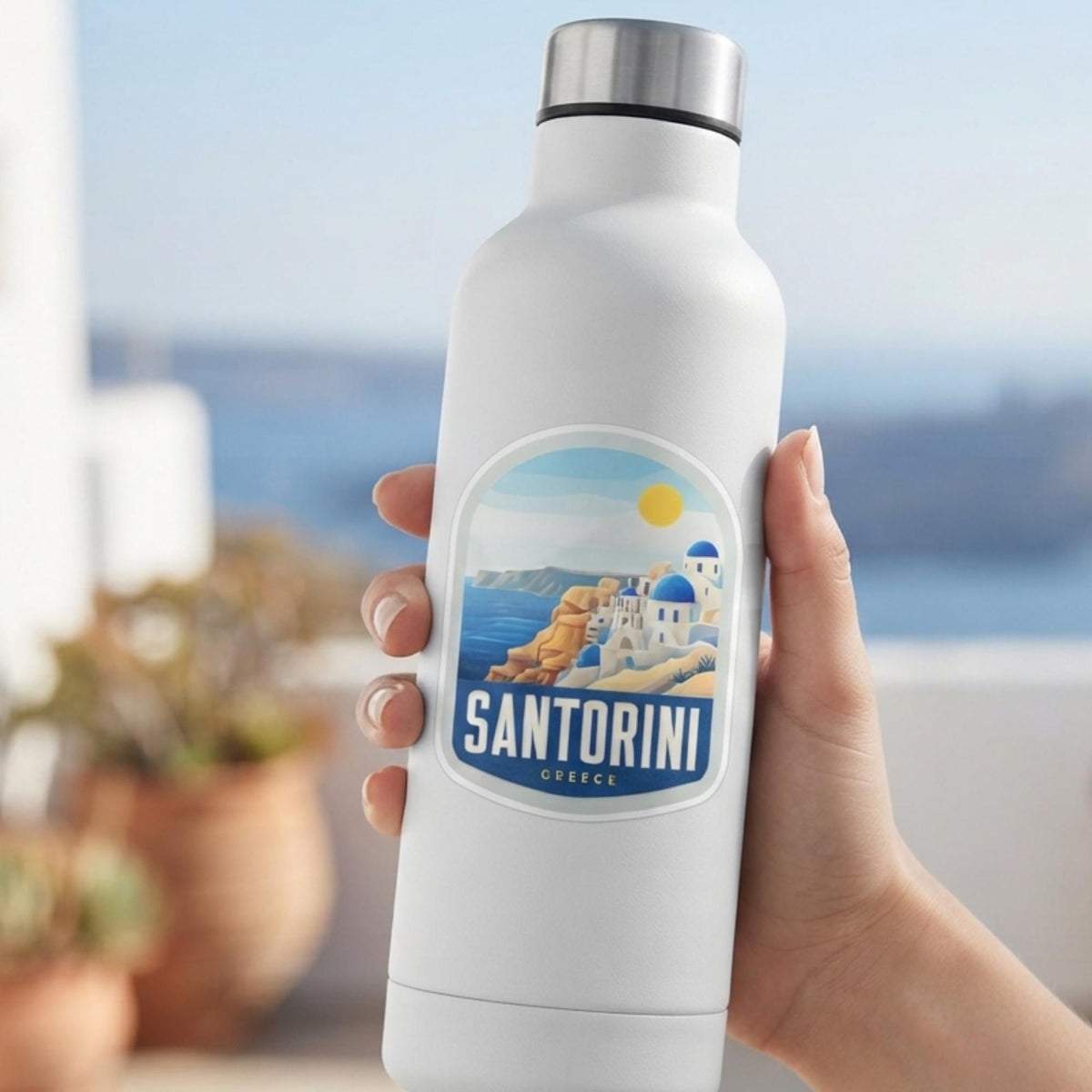 Santorini Greece Sticker – Waterproof Vinyl Travel Souvenir