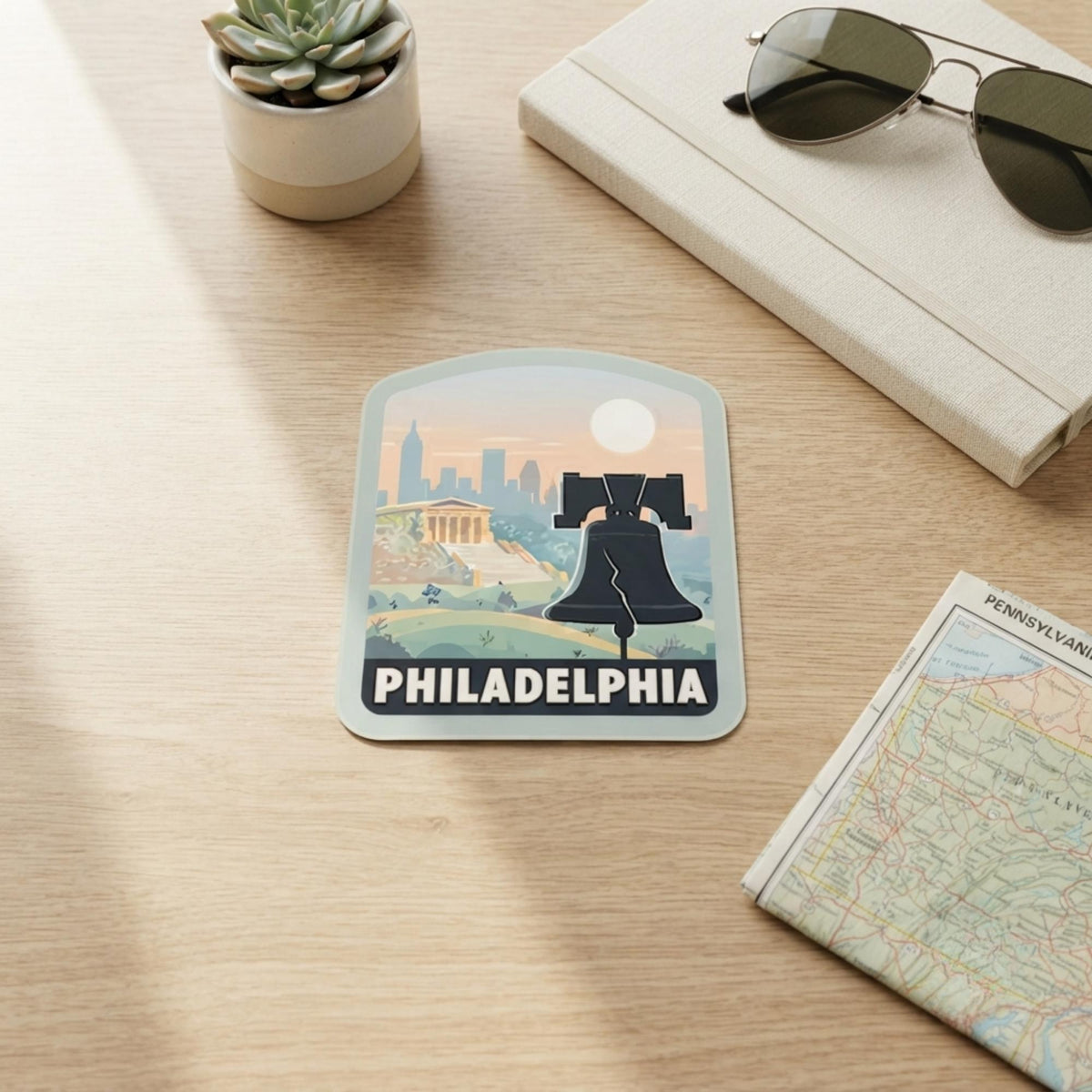 Philadelphia Travel Sticker – Waterproof Vinyl Liberty Bell Souvenir Gift