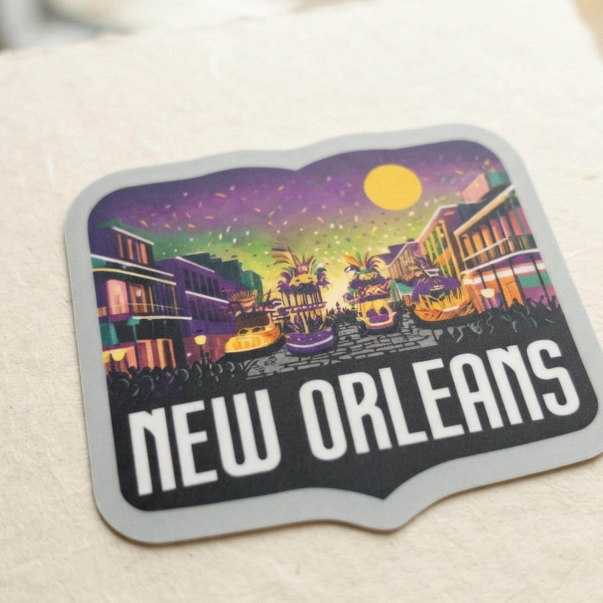 New Orleans Travel Vinyl Sticker – Mardi Gras Waterproof Souvenir Stickers Gift