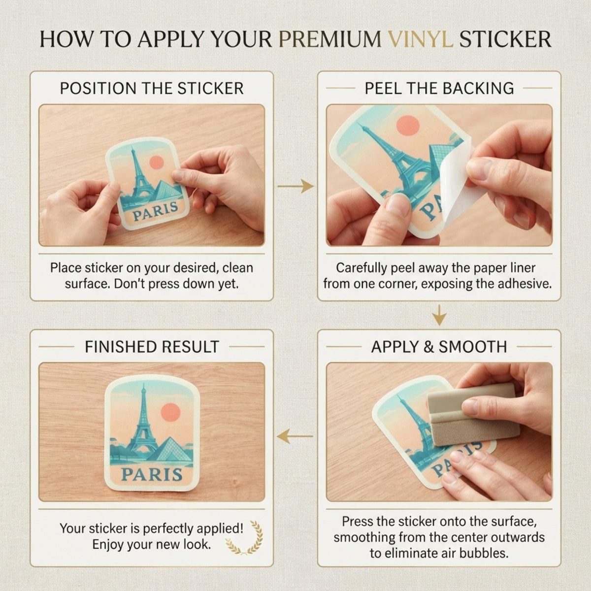 Paris Eiffel Tower Sticker – Waterproof Travel Souvenir Gift