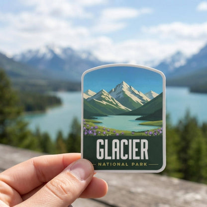 Glacier National Park Vinyl Sticker – Waterproof Travel Souvenir