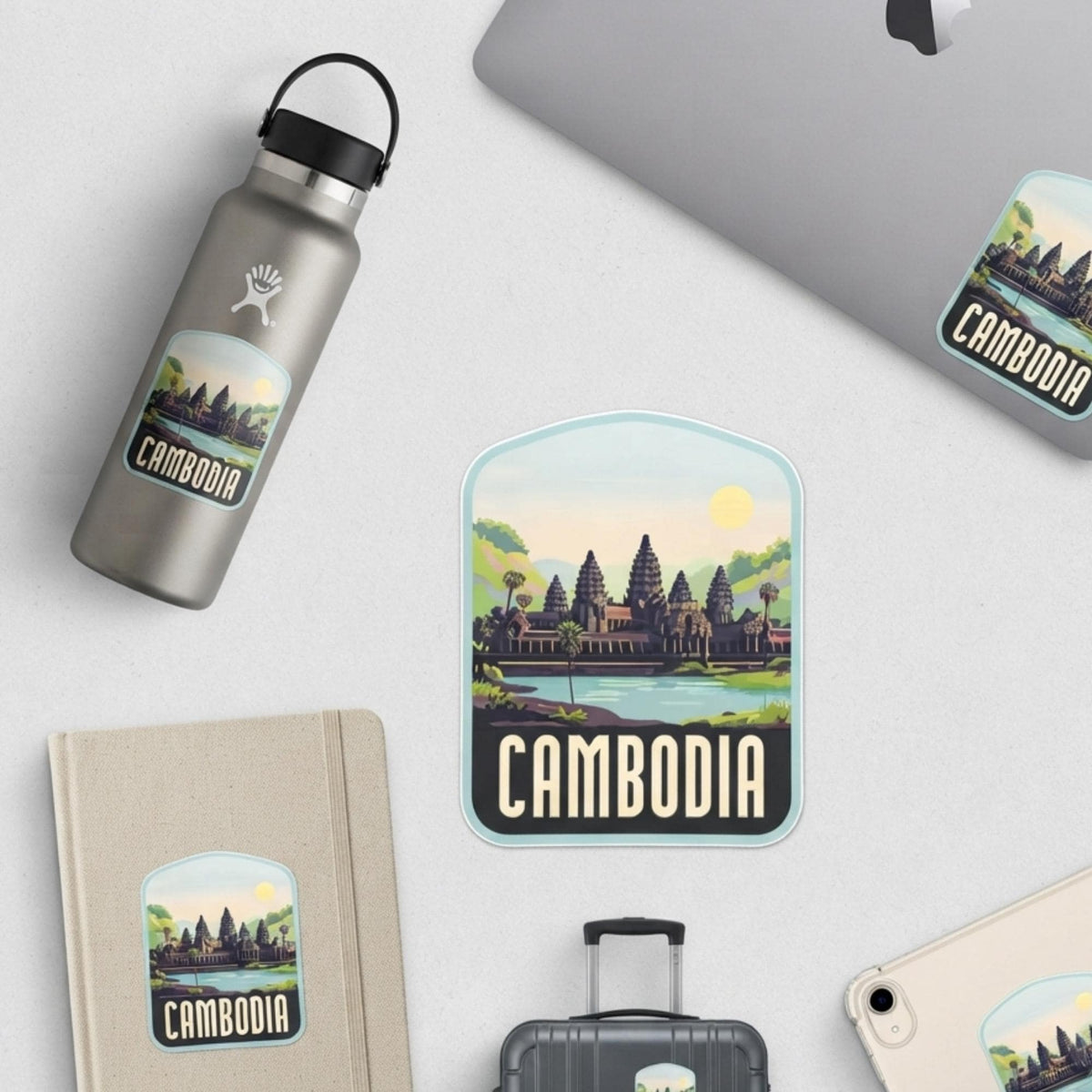 Cambodia Vinyl Travel Sticker – Asian Waterproof Souvenir Stickers Gift