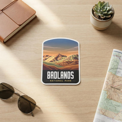 Badlands Travel Vinyl Sticker – National Park Waterproof Souvenir Gift