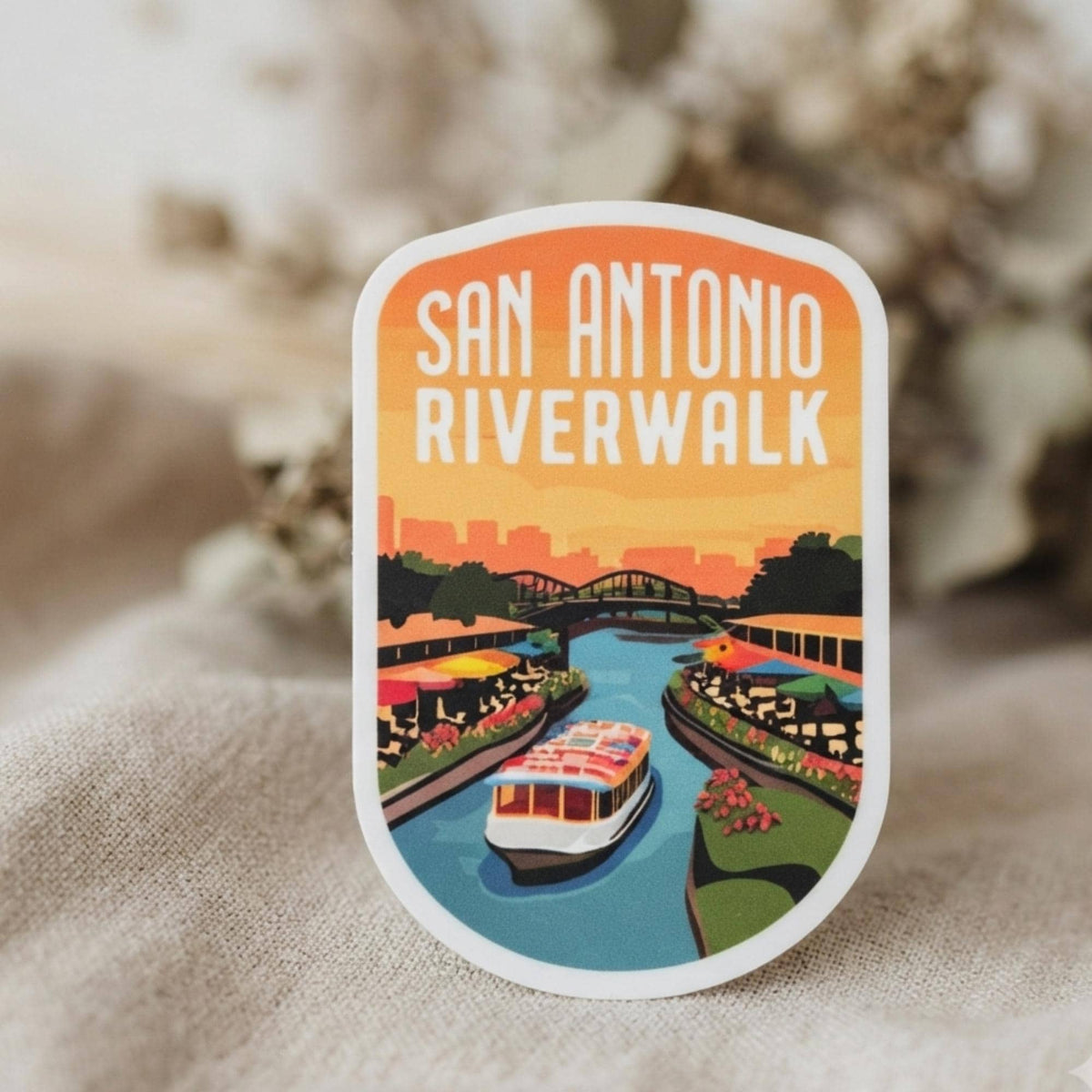 San Antonio Riverwalk Sticker – Texas Travel Souvenir, Waterproof Vinyl