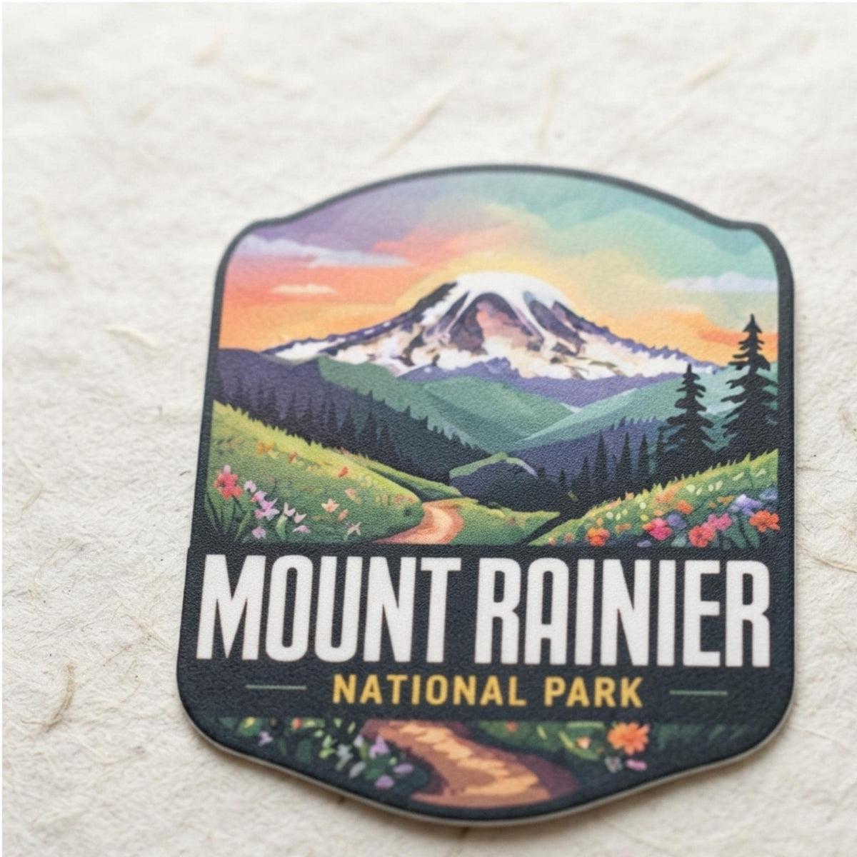 Mount Rainier National Park Vinyl Sticker – Waterproof Travel Souvenir