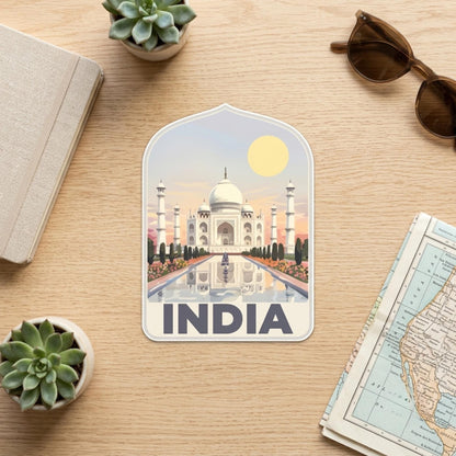 India Travel Vinyl Sticker – Funny Taj Mahal Waterproof Souvenir Gift