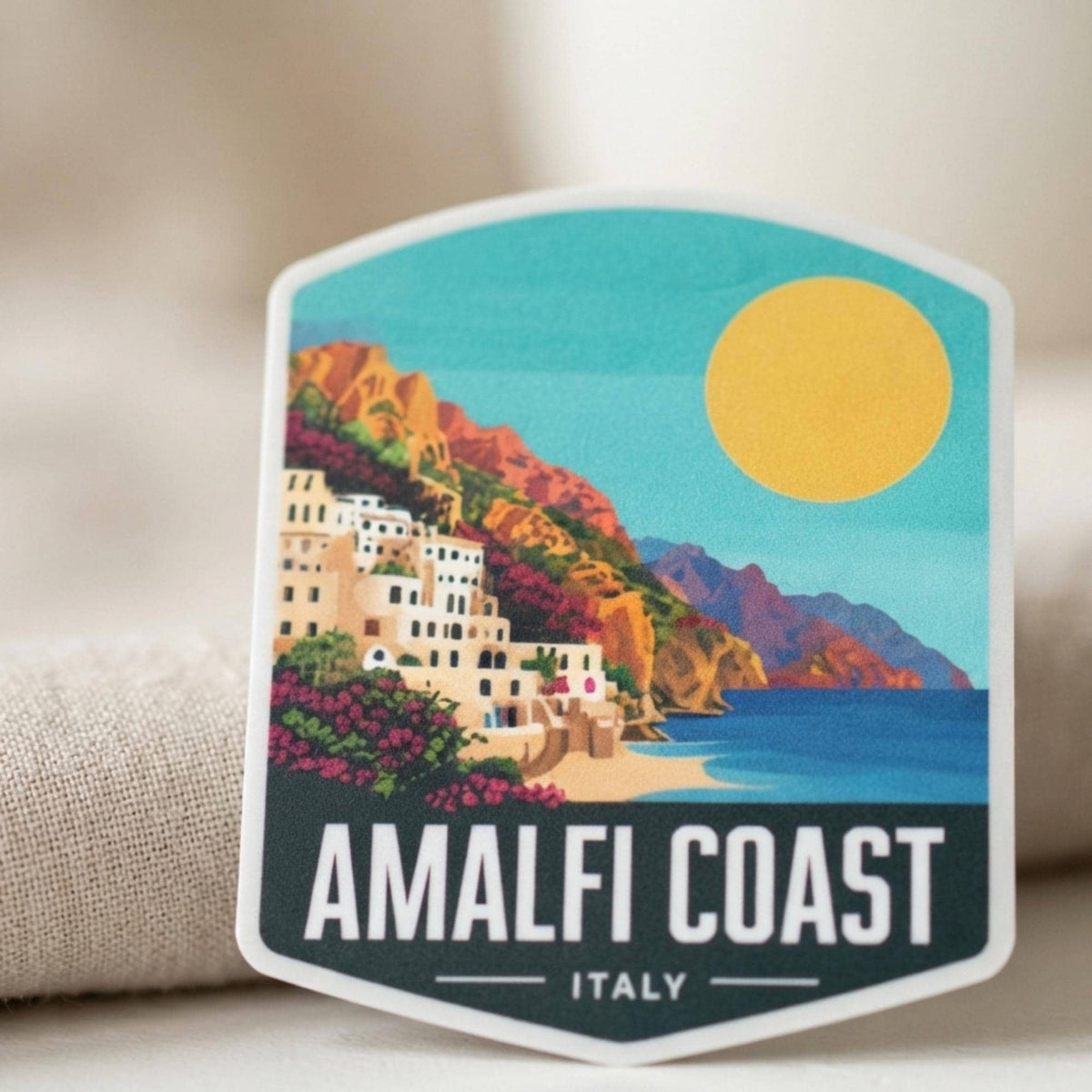 Amalfi Coast Travel Sticker – Waterproof Italy Souvenir Vinyl Gift