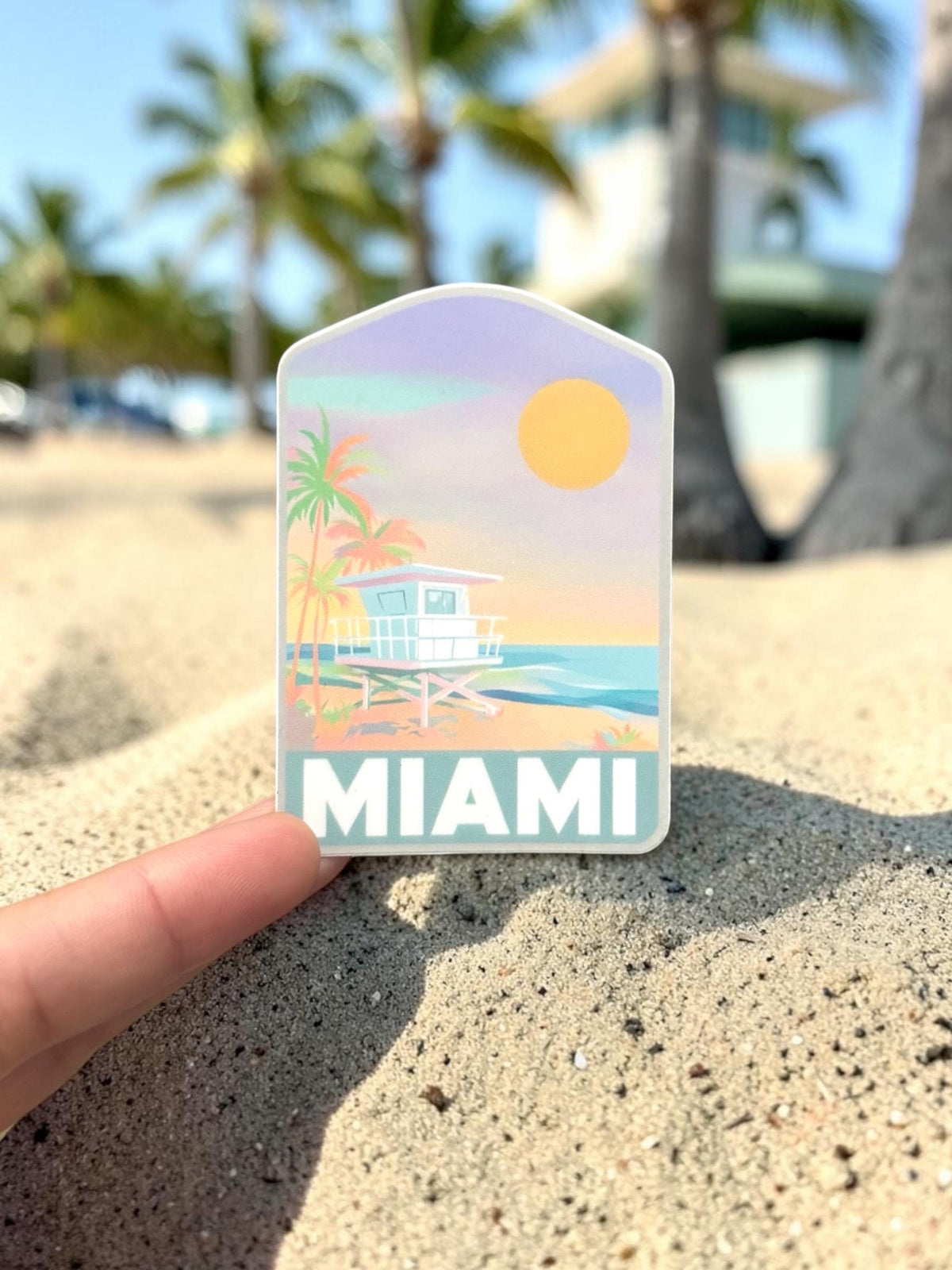 Miami Travel Sticker- Miami Beach- Vinyl Sticker- Waterproof- Water Bottle- Souvenir- Sticker- Travel Gift