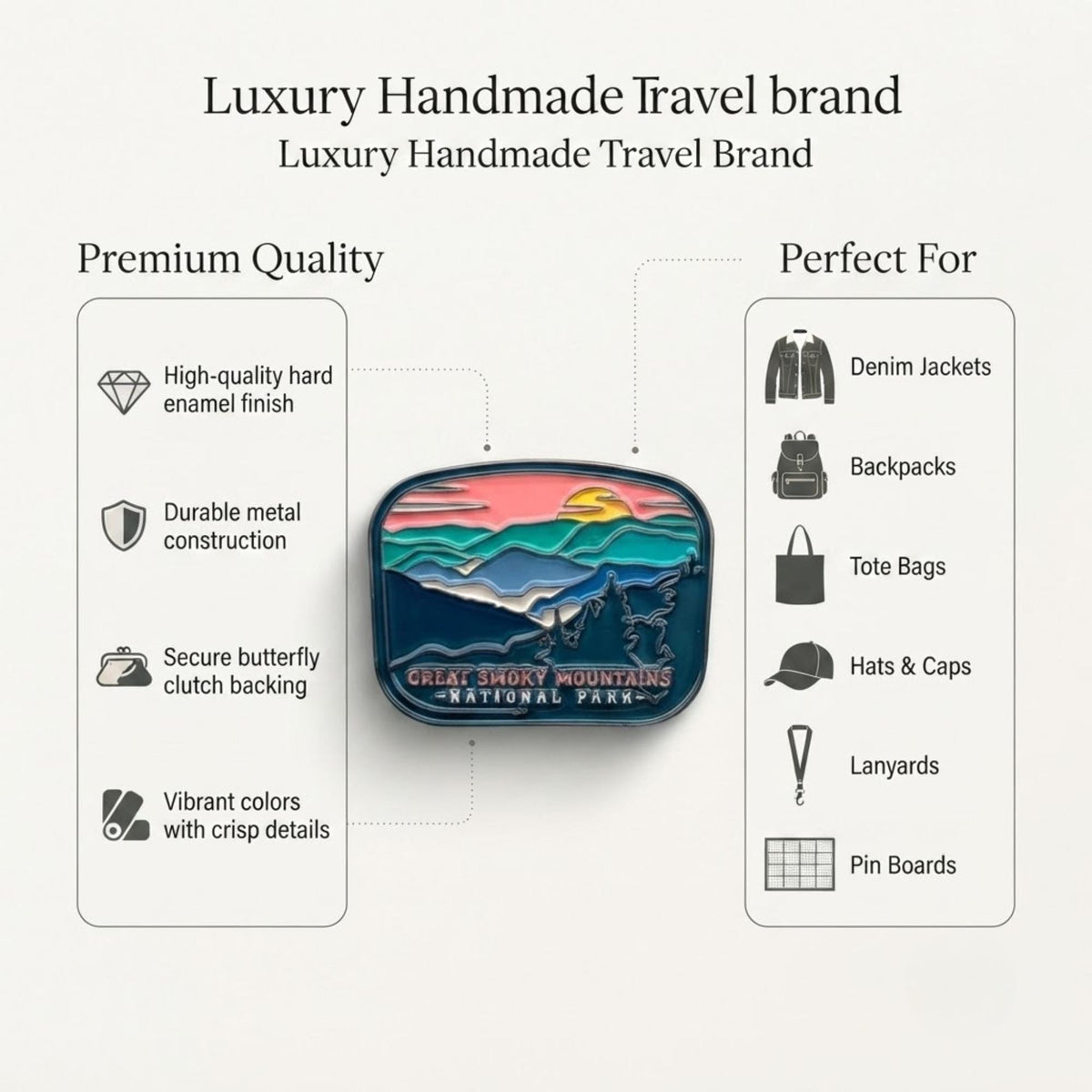Great Smoky Mountain National Park Pin – Enamel Travel Souvenir Pin