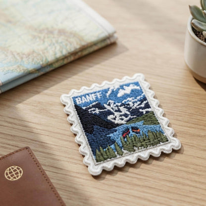 Banff National Park Iron On Patch – Canada Travel Souvenir 2 X 2 Patch