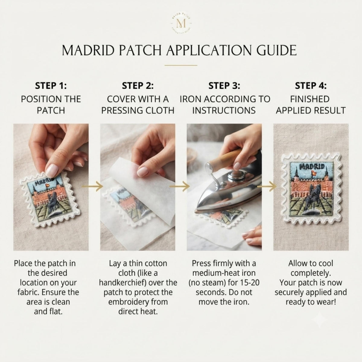 Madrid Travel Patch – 2 X 2 Iron On Souvenir Spain Pins Gift