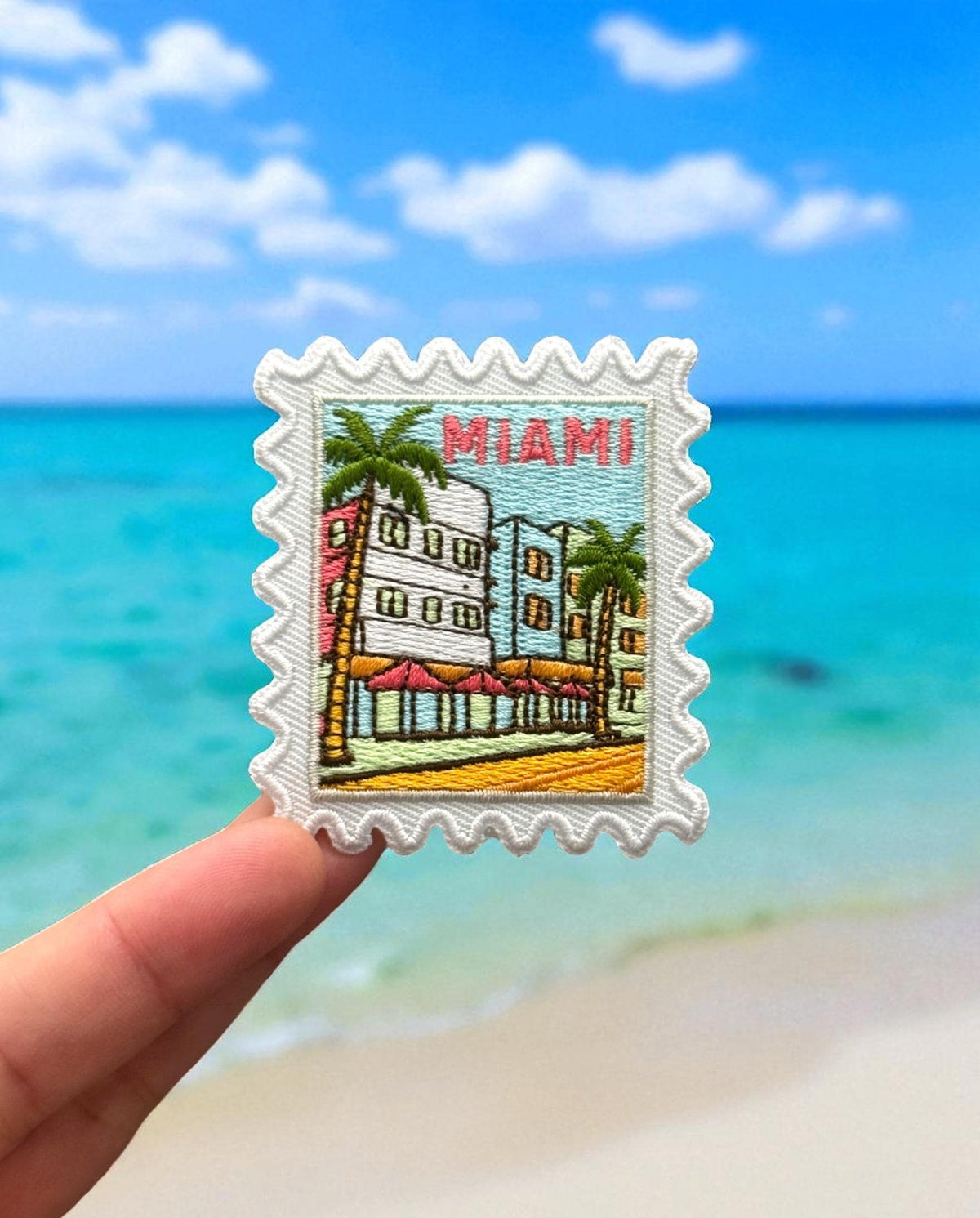 Miami Beach Iron On Patch – Florida Palm Tree Souvenir Wanderlust Patches