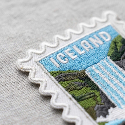 Iceland Travel Patch – 2 X 2 Iron On Souvenir Waterfall Patches For Travel Gifts