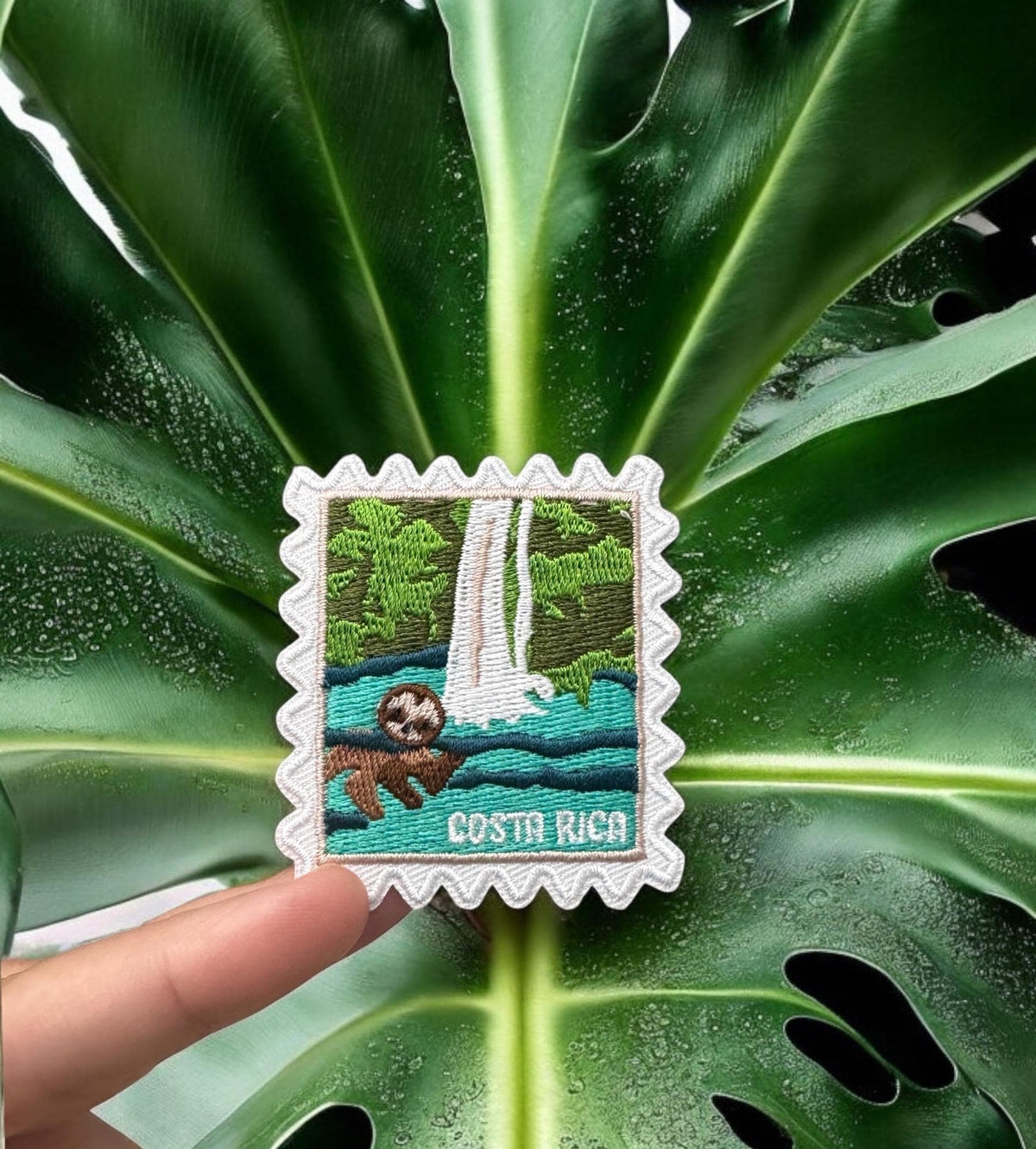 Costa Rica Travel Patch – Outdoor Iron On Souvenir Jungle Waterfall Gift