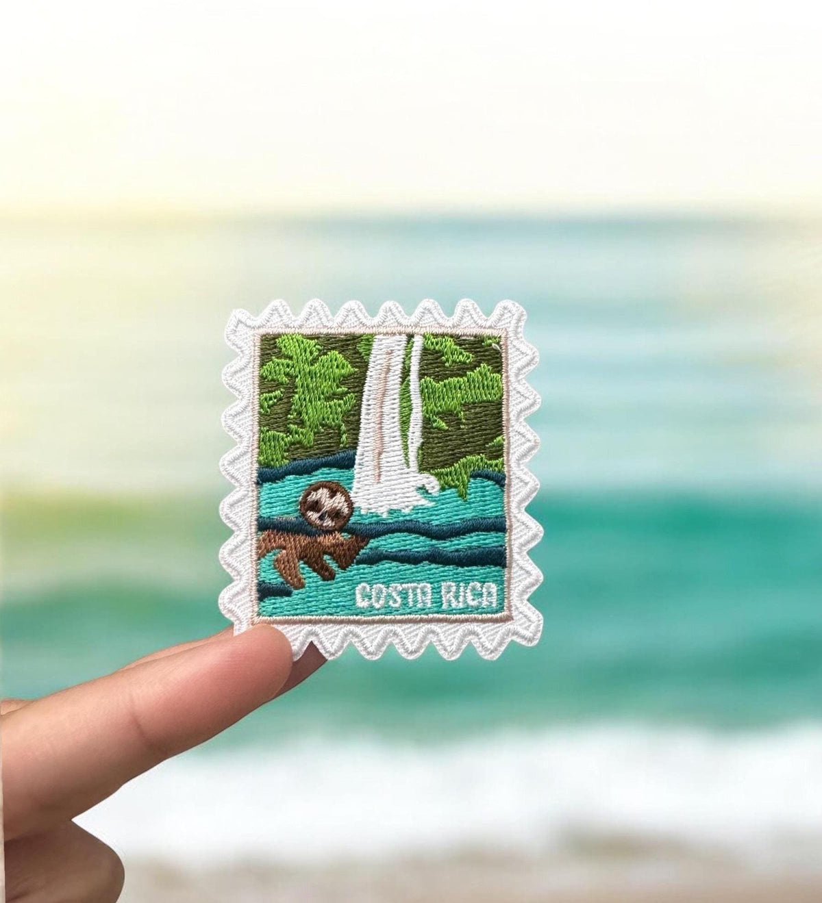 Costa Rica Travel Patch – Outdoor Iron On Souvenir Jungle Waterfall Gift