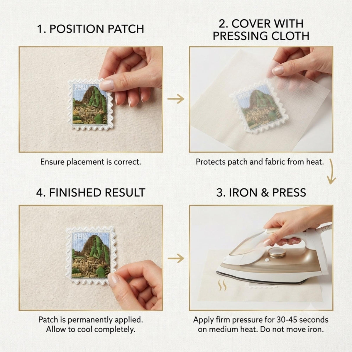 Machu Picchu Peru Stamp Patch – Iron On Adventure Travel Souvenir