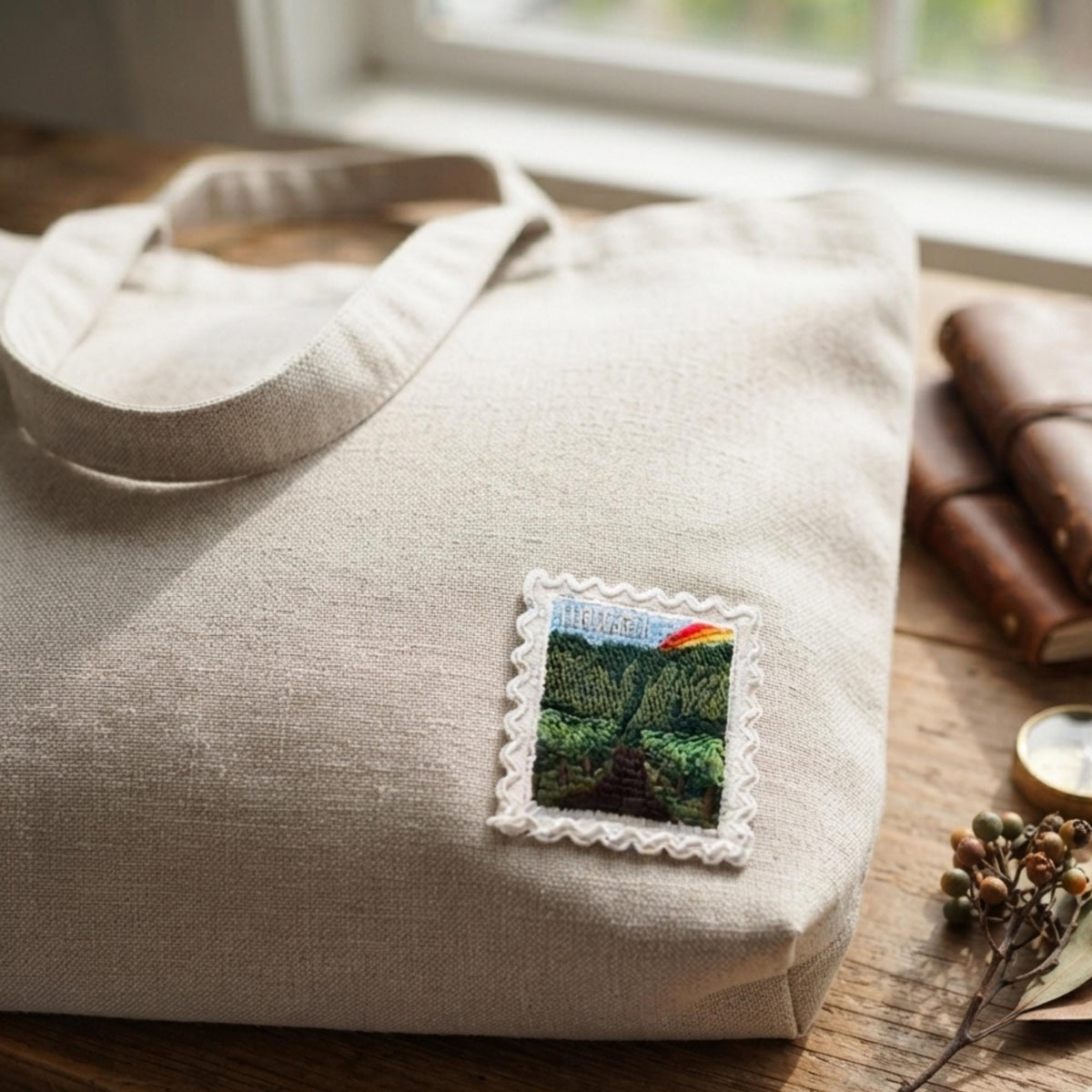 Hawaii Aloha Patch – Embroidered Rainbow Landscape Iron-On Souvenir