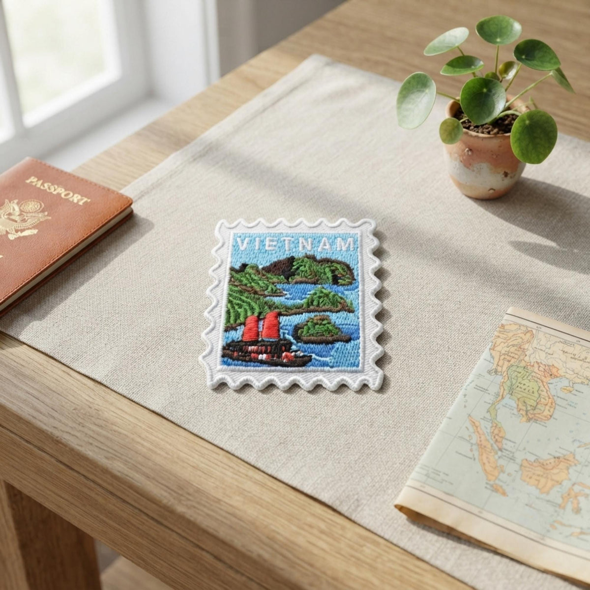 Vietnam Iron On Patch – Travel Souvenir Halong Bay Pin Collector Travel Accessories