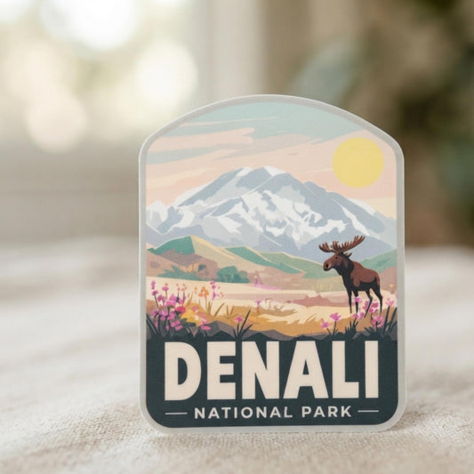 Denali National Park Sticker – Waterproof Alaska Travel Souvenir