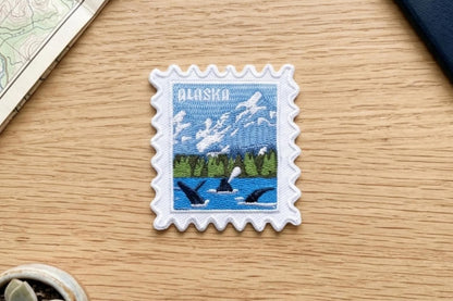 Alaska Travel Patch – Snow Mountains Iron On Souvenir Pin Collector