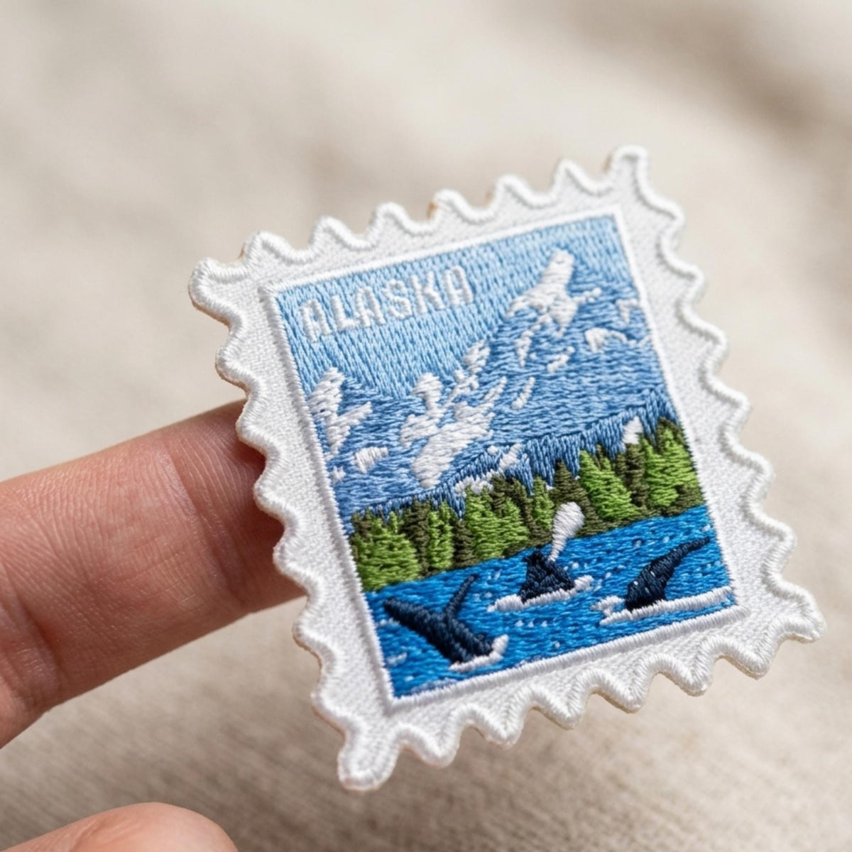 Alaska Travel Patch – Snow Mountains Iron On Souvenir Pin Collector