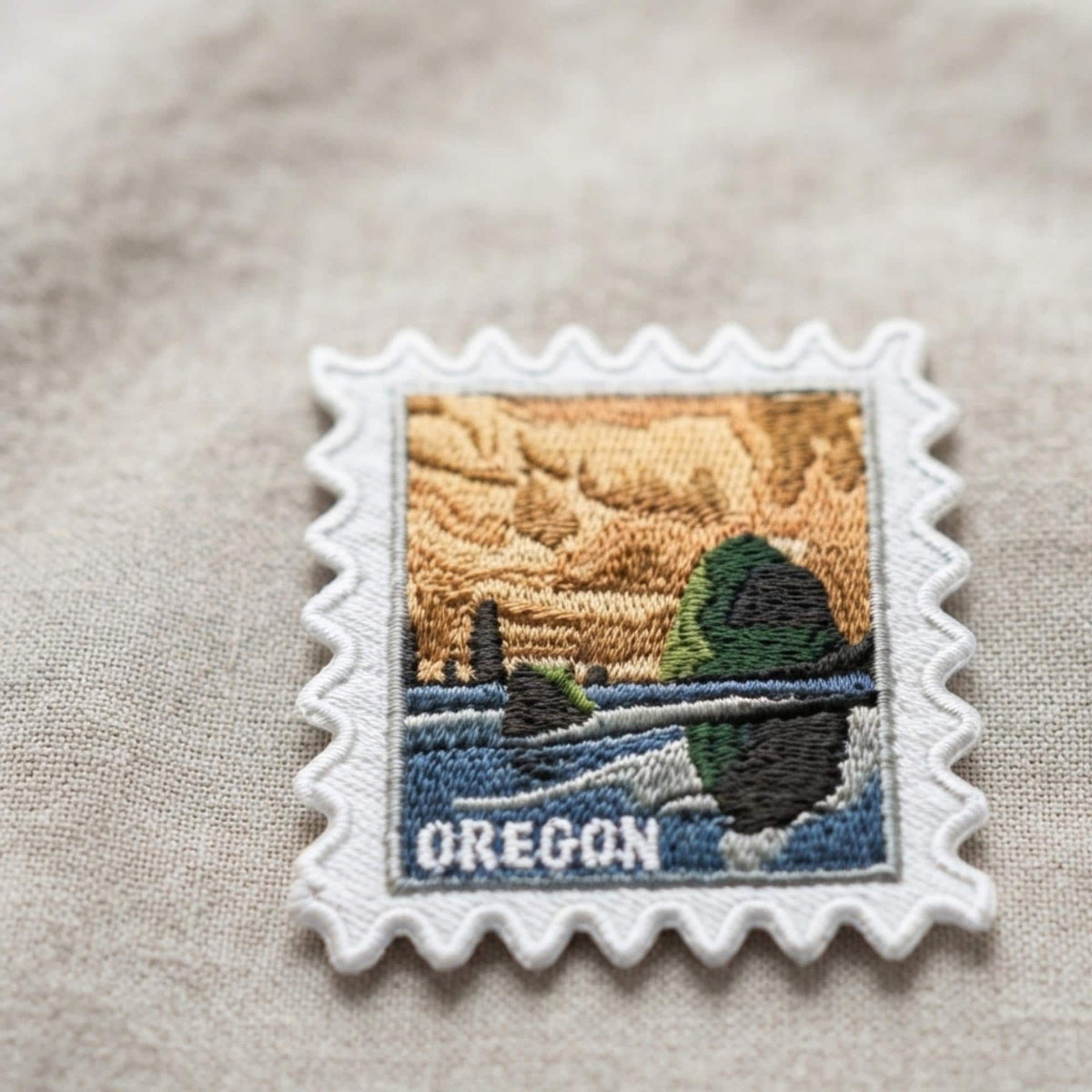 Oregon Patch- Oregon Iron On Patch- Patcheses- Oregon Beach- Rocks- Sew On- - Travel-  Collection- Travel Gift