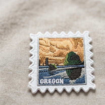 Oregon Patch- Oregon Iron On Patch- Patcheses- Oregon Beach- Rocks- Sew On- - Travel-  Collection- Travel Gift