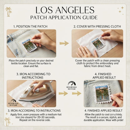 Los Angeles Travel Patch – Palm Tree Outdoor Iron On Souvenir Pins Gift