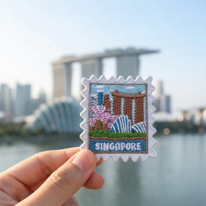 Singapore Travel Patch – Country Iron On Souvenir Collector Pins Gift