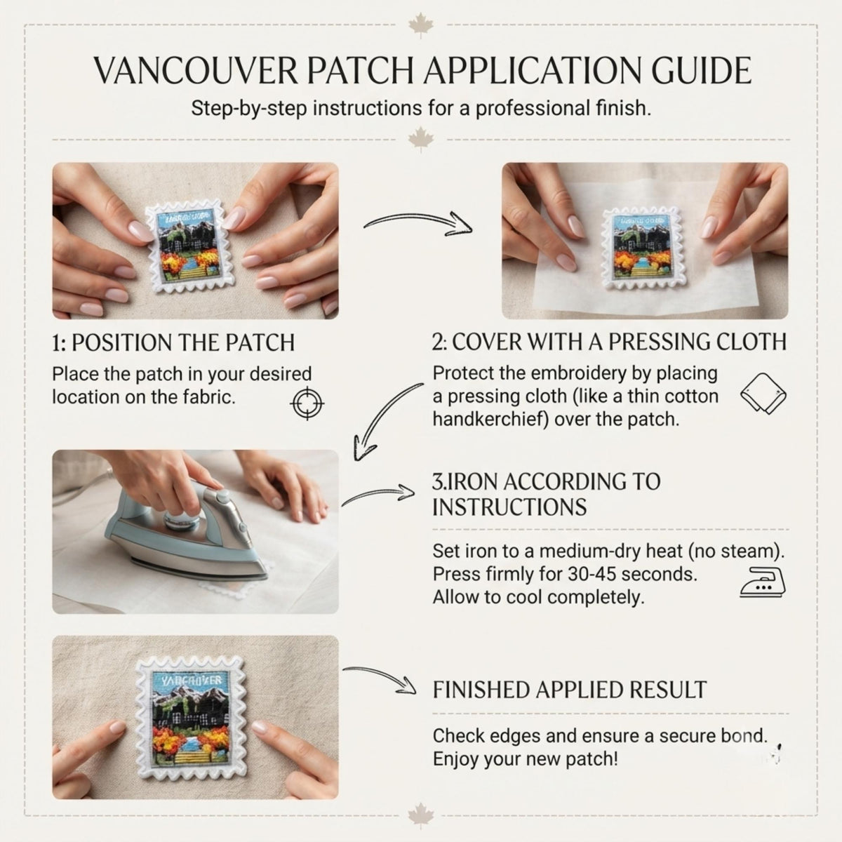 Vancouver Canada Patch – 2 X 2 Patches Travel Iron On Souvenir Pin Collector
