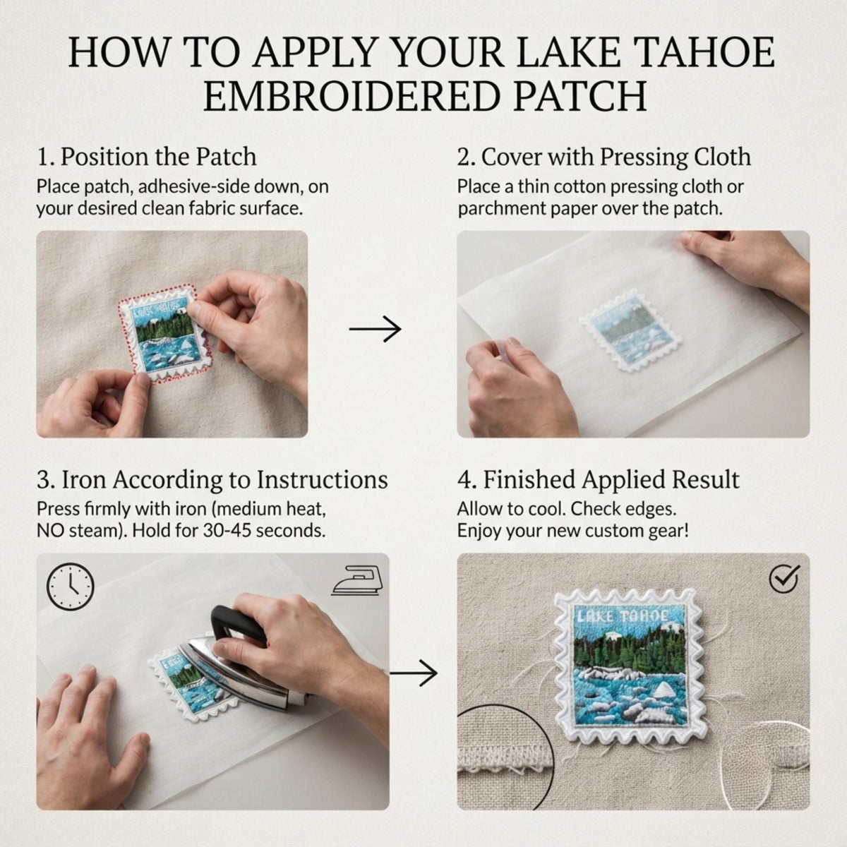 Lake Tahoe Travel Patch – City 2 X 2 Iron On Souvenir Nevada Collector Pin